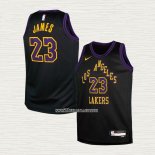 Lebron James NO 23 Camiseta Nino Los Angeles Lakers Ciudad 2023-24 Negro
