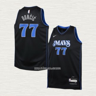Luka Doncic NO 77 Camiseta Nino Dallas Mavericks Ciudad 2023-24 Azul