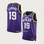 Luka Samanic NO 19 Camiseta Utah Jazz Classic 2023-24 Violeta