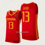 Marc Gasol NO 13 Camiseta Espana 2019 FIBA Basketball World Cup Rojo