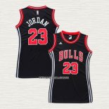 Michael Jordan NO 23 Camiseta Mujer Chicago Bulls Icon Negro