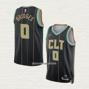 Miles Bridges NO 0 Camiseta Charlotte Hornets Ciudad 2022-23 Negro