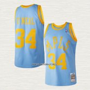 NO 34 Camiseta Los Angeles Lakers Mitchell & Ness 2001-02 Azul Shaquille O'Neal