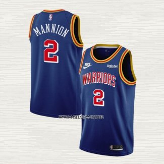 Nico Mannion NO 2 Camiseta Golden State Warriors 75th Anniversary Azul