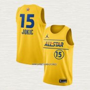 Nikola Jokic NO 15 Camiseta Denver Nuggets All Star 2021 Oro