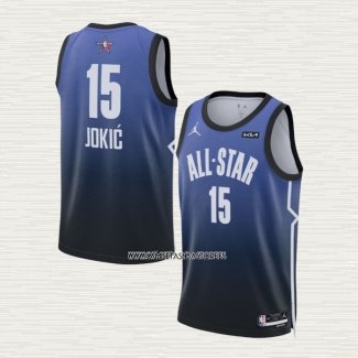 Nikola Jokic NO 15 Camiseta Denver Nuggets All Star 2023 Azul