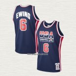 Patrick Ewing NO 6 Camiseta USA 1992 Azul