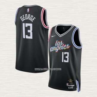 Paul George NO 13 Camiseta Los Angeles Clippers Ciudad 2022-23 Negro