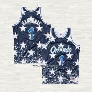 Penny Hardaway NO 1 Camiseta Orlando Magic Mitchell & Ness Independence Day Azul