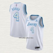 Rajon Rondo NO 4 Camiseta Los Angeles Lakers Ciudad 2021-22 Blanco