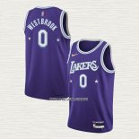 Russell Westbrook NO 0 Camiseta Los Angeles Lakers Ciudad 2021-22 Violeta