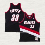 Scottie Pippen NO 33 Camiseta Portland Trail Blazers Hardwood Classics Throwback Negro