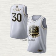 Stephen Curry NO 30 Camiseta Golden State Warriors Golden Edition Blanco