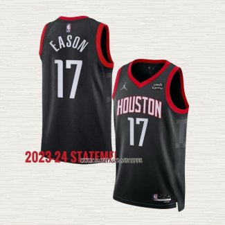 Tari Eason NO 17 Camiseta Houston Rockets Statement 2023-24 Negro