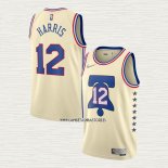 Tobias Harris NO 12 Camiseta Philadelphia 76ers Earned 2020-21 Crema