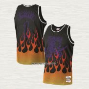 Tracy Mcgrady NO 1 Camiseta Toronto Raptors Flames Negro