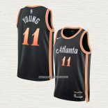 Trae Young NO 11 Camiseta Atlanta Hawks Ciudad 2022-23 Negro