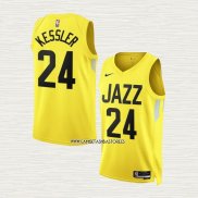Walker Kessler NO 24 Camiseta Utah Jazz Icon 2022-23 Amarillo