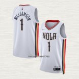 Zion Williamson NO 1 Camiseta New Orleans Pelicans Ciudad 2021-22 Blanco