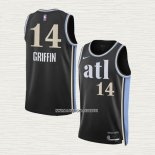 Aj Griffin NO 14 Camiseta Atlanta Hawks Ciudad 2023-24 Negro