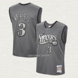Allen Iverson NO 3 Camiseta Philadelphia 76ers Mitchell & Ness 2000-01 Gris
