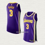 Anthony Davis NO 3 Camiseta Los Angeles Lakers Statement Autentico Violeta