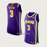 Anthony Davis NO 3 Camiseta Los Angeles Lakers Statement Autentico Violeta