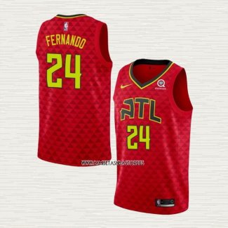 Bruno Fernando NO 24 Camiseta Atlanta Hawks Statement Rojo