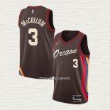 CJ McCollum NO 3 Camiseta Portland Trail Blazers Ciudad 2020-21 Marron