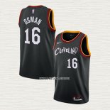 Cedi Osman NO 16 Camiseta Cleveland Cavaliers Ciudad 2020-21 Negro