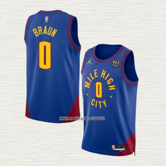 Christian Braun NO 0 Camiseta Denver Nuggets Statement 2022-23 Azul