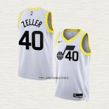 Cody Zeller NO 40 Camiseta Utah Jazz Association 2022-23 Blanco