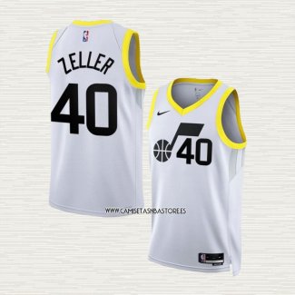 Cody Zeller NO 40 Camiseta Utah Jazz Association 2022-23 Blanco