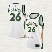 DJ Steward NO 26 Camiseta Boston Celtics Ciudad 2023-24 Blanco