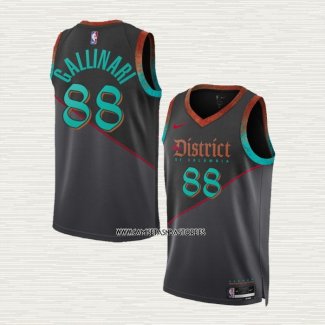 Danilo Gallinari NO 88 Camiseta Washington Wizards Ciudad 2023-24 Negro