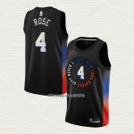 Derrick Rose NO 4 Camiseta New York Knicks Ciudad 2020-21 Negro