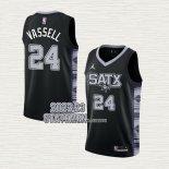 Devin Vassell NO 24 Camiseta San Antonio Spurs Statement 2022-23 Negro