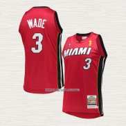Dwyane Wade NO 3 Camiseta Miami Heat Mitchell & Ness Autentico 2005-06 Rojo