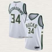 Giannis Antetokounmpo NO 34 Camiseta Milwaukee Bucks Association Blanco