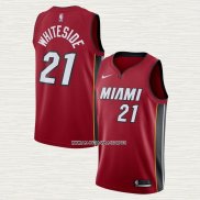 Hassan Whiteside NO 21 Camiseta Miami Heat Statement Rojo