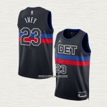 Jaden Ivey NO 23 Camiseta Detroit Pistons Statement 2022-23 Negro