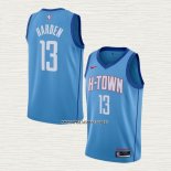 James Harden NO 13 Camiseta Houston Rockets Ciudad 2020-21 Azul
