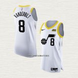 Jarred Vanderbilt NO 8 Camiseta Utah Jazz Association Autentico 2022-23 Blanco