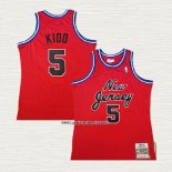 Jason Kidd NO 5 Camiseta Brooklyn Nets Hardwood Classic Throwback Rojo