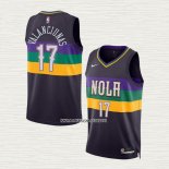 Jonas Valanciunas NO 17 Camiseta New Orleans Pelicans Ciudad 2022-23 Violeta