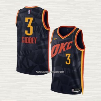 Josh Giddey NO 3 Camiseta Oklahoma City Thunder Ciudad 2023-24 Negro