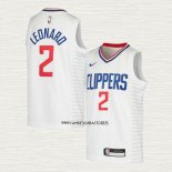 Kawhi Leonard NO 2 Camiseta Nino Los Angeles Clippers Association 2020-21 Blanco