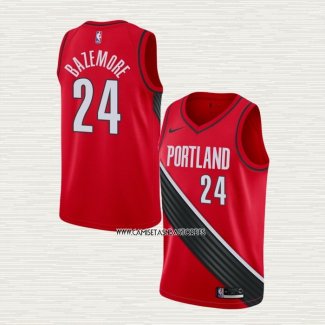 Kent Bazemore NO 24 Camiseta Portland Trail Blazers Statement Edition Rojo Negro