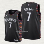 Kevin Durant NO 7 Camiseta Nino Brooklyn Nets Ciudad 2019-20 Negro