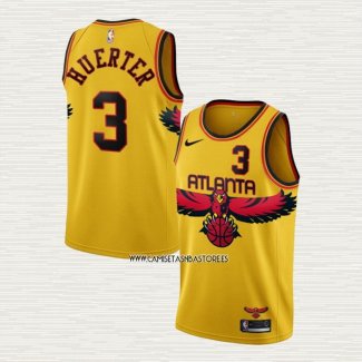 Kevin Huerter NO 3 Camiseta Atlanta Hawks Ciudad 2021-22 Amarillo